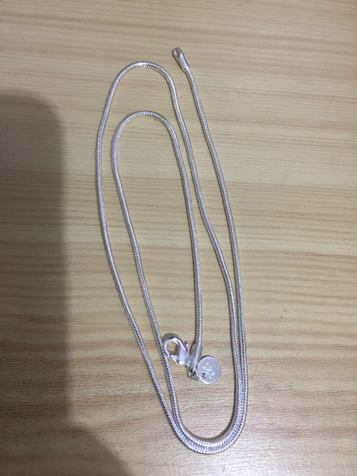 925 Sterling Plated Silver Snake Chain Necklace 2mm 24″