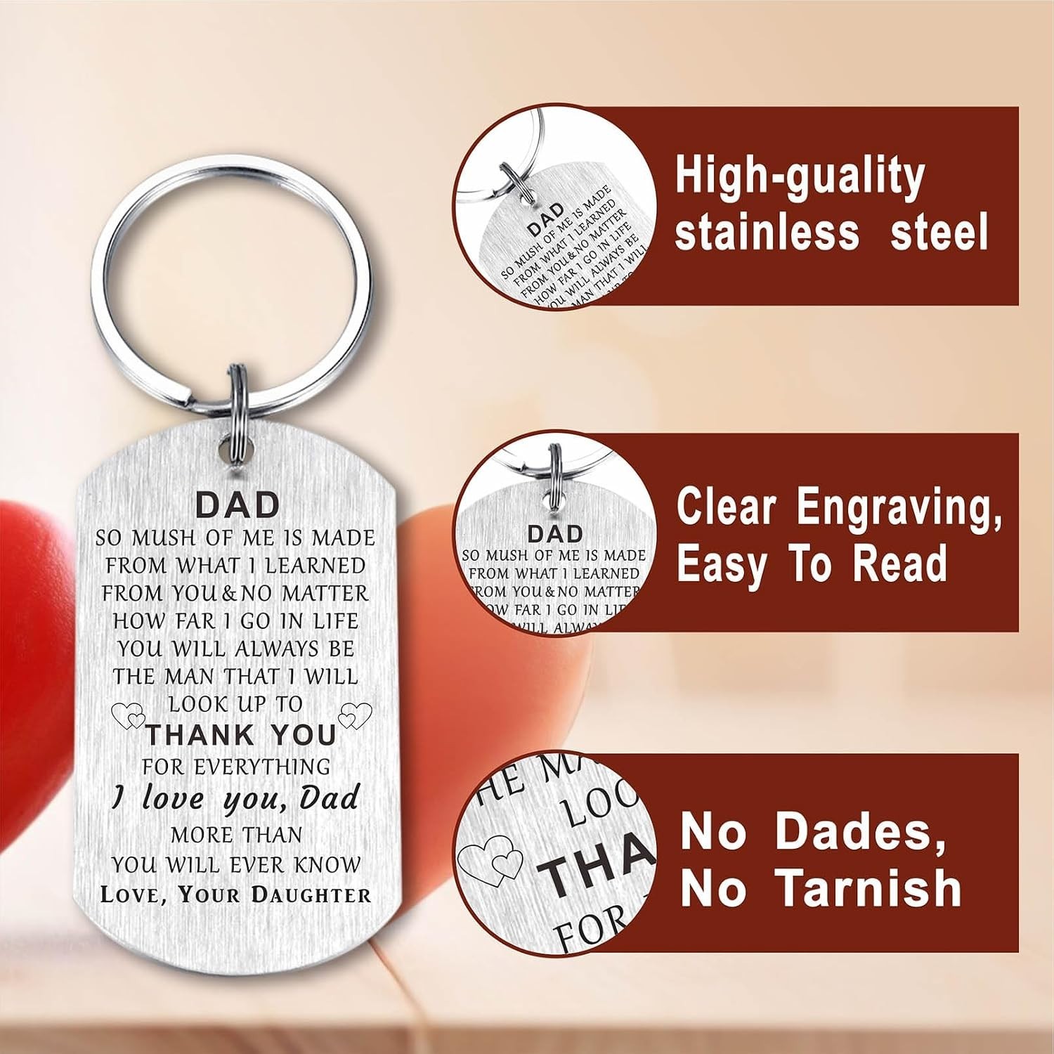 Heartfelt Dad Keychain Gift from Daughter – Birthday & Father’s Day Surprise