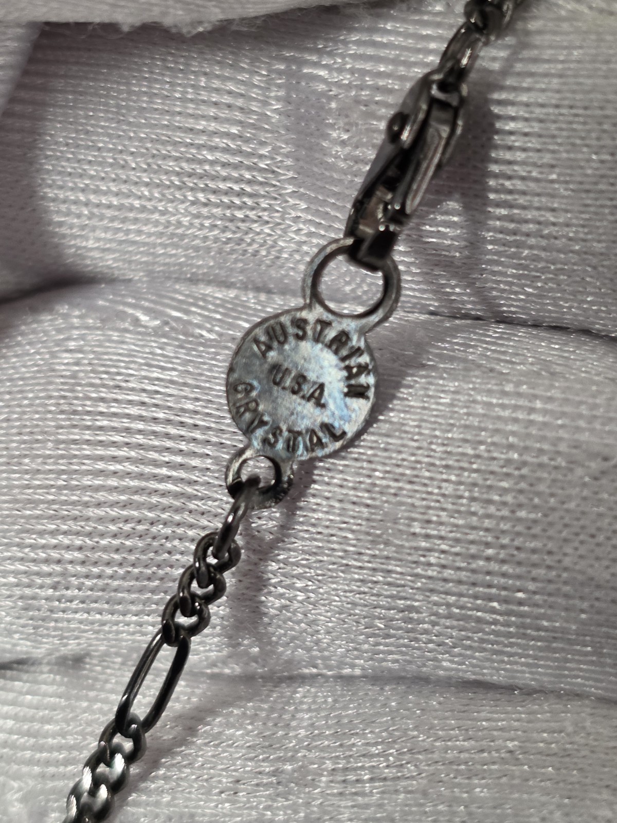 Womens Austrian Crystal Floral Necklace Made In USA