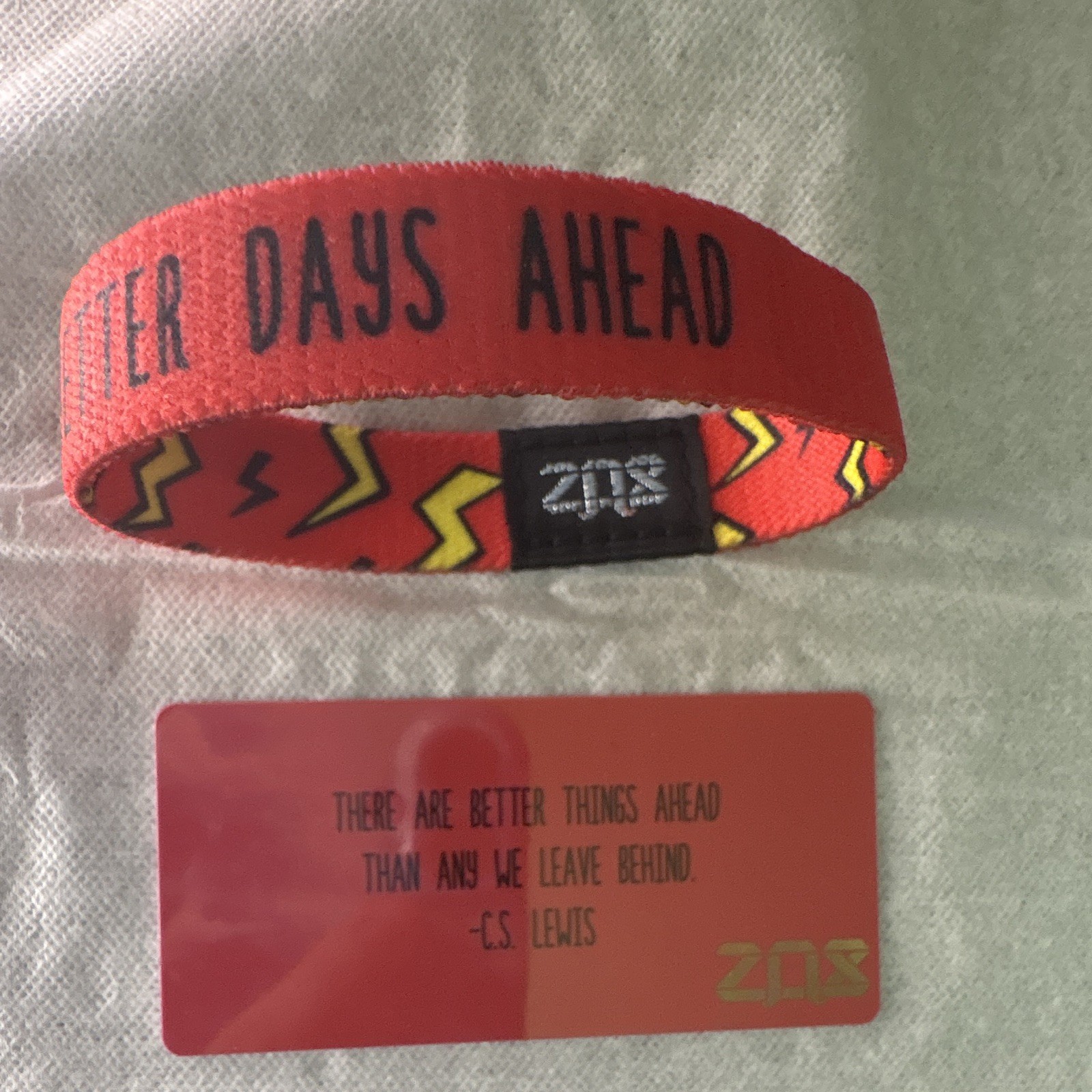ZOX Multicolor Fabric Wristband “Better Days Ahead”