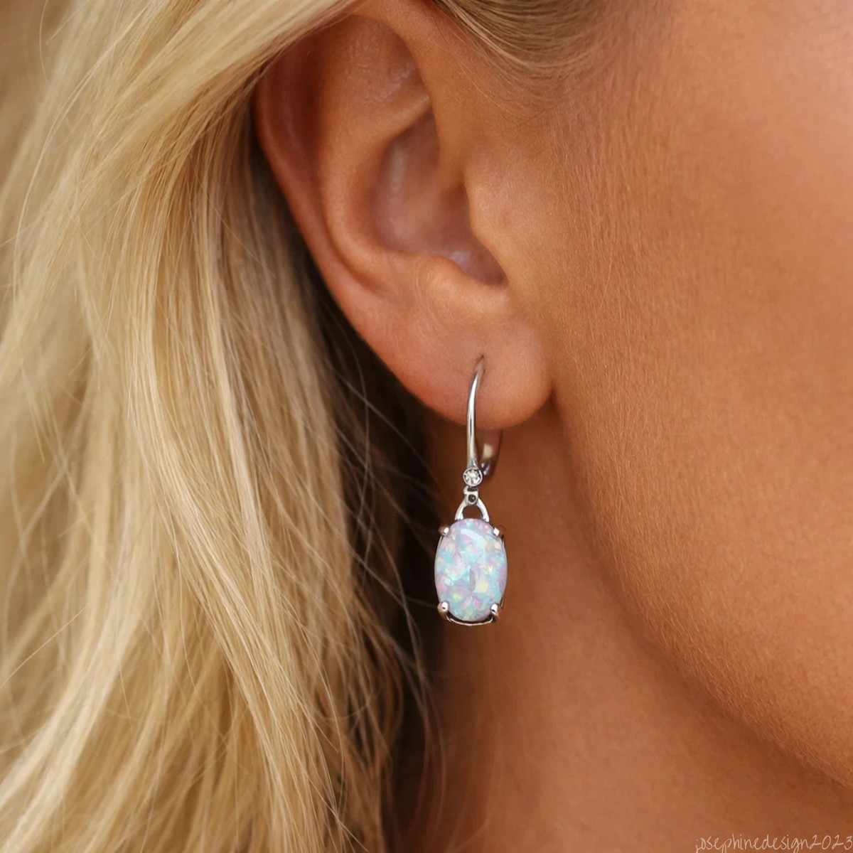 Opal Drop Earrings Natural Stone Handmade Trendy Crystal Earrings for Women