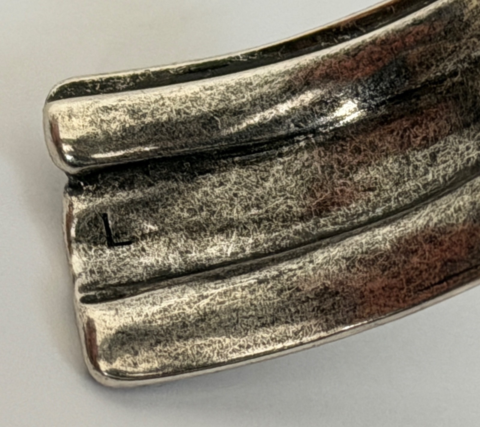 NWT Saint Laurent YSL Triple Knotted Antique Silver Brass Cuff Bracelet L $895