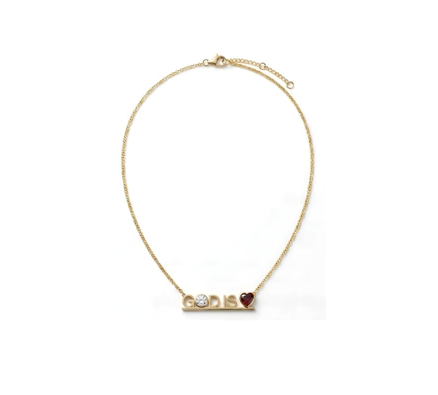 Tabitha Brown God Is Love Necklace 18k Gold Plated over Stainless Steel with …