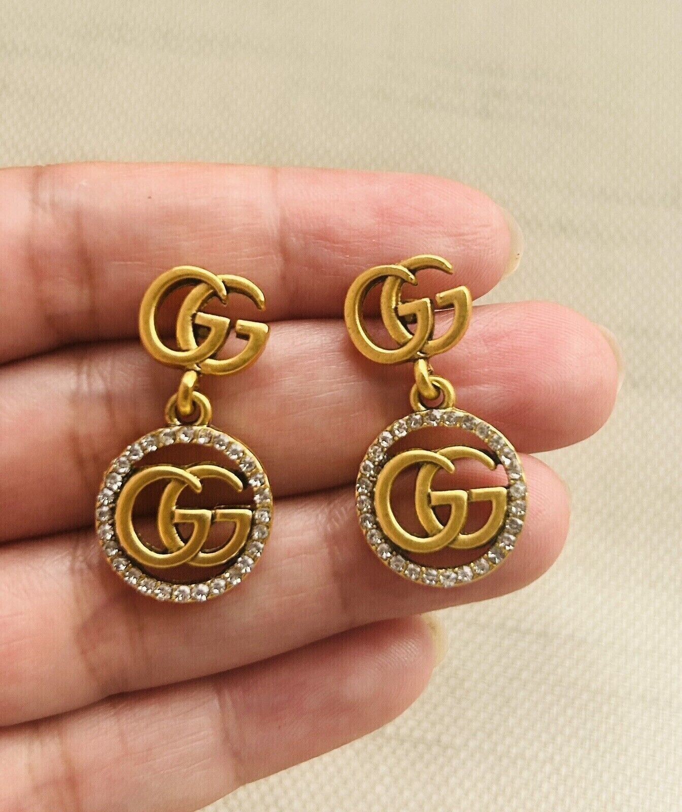 Stunning Drop Dangle Earring Round Cut Simulated Diamond 14k Yellow Gold Plated