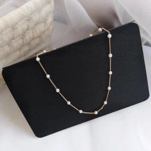 Women’s Fashion Jewelry Gold Chain Pearl Charm Choker Collar Bib Necklace New