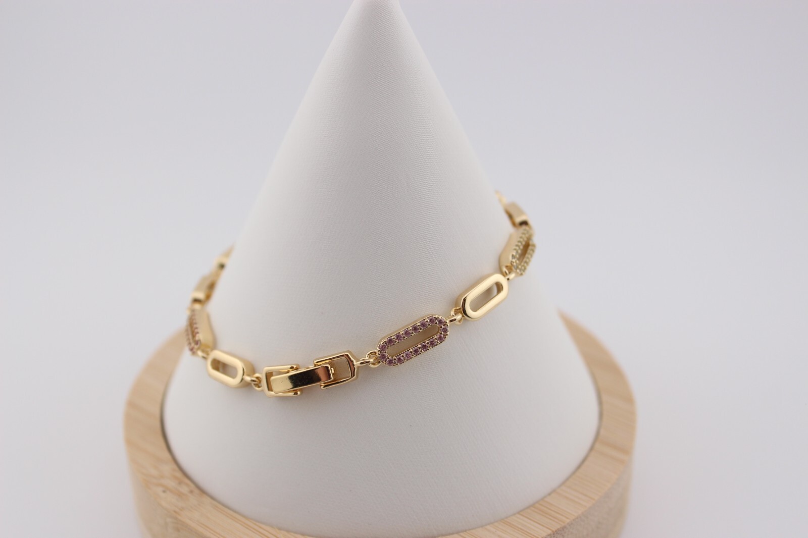 Lot 3 gold plate stainless steel and glass bracelets 7.25-7.75″ extenders includ