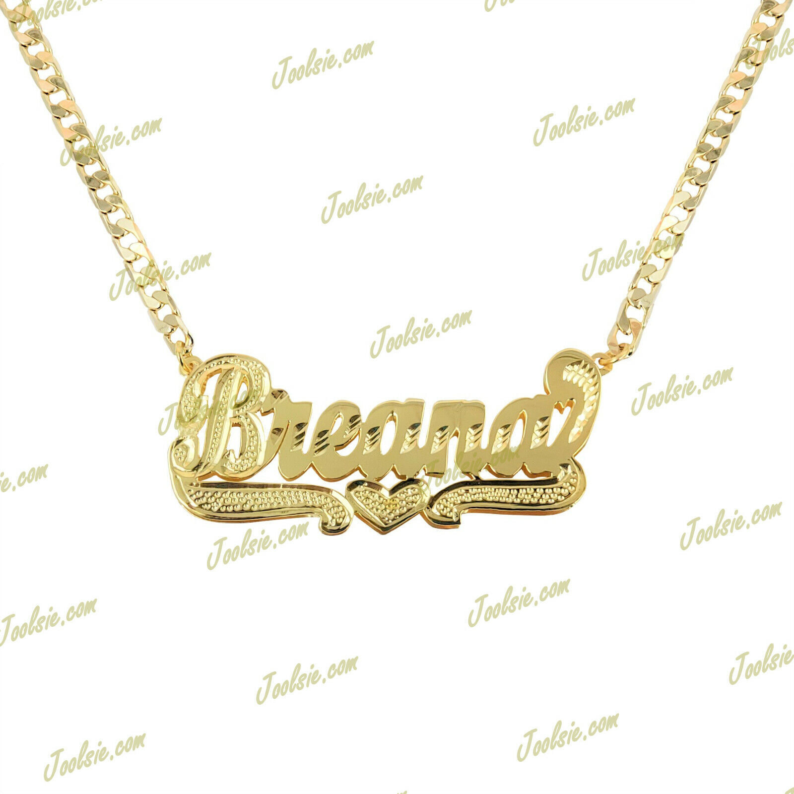 Personalized Gold Plated / 2TONE / SILVER DOUBLE Name Plate Necklace ANY NAME