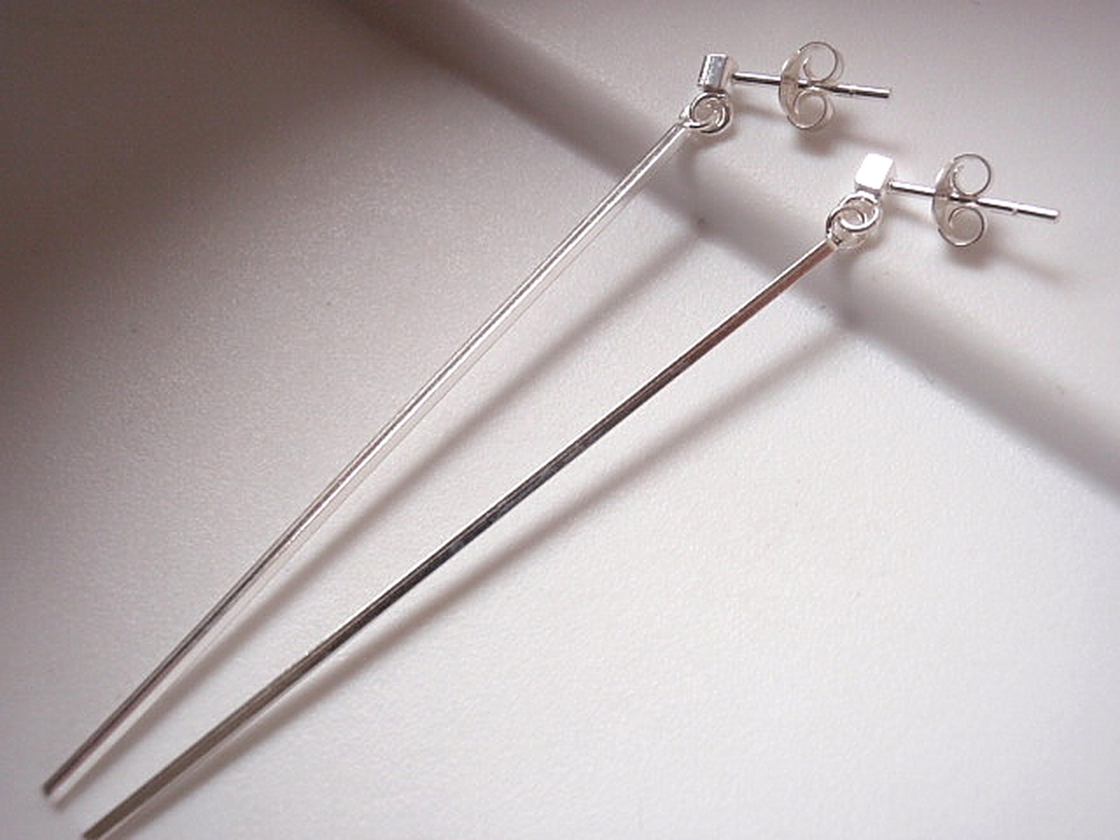 Long Bar with Sm Rectangle Stud Earrings 925 Sterling Silver Corona Sun Jewelry
