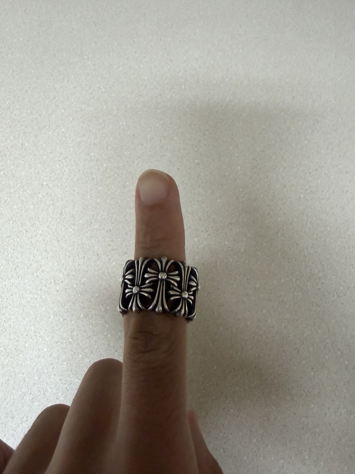 Chrome Hearts Cemetery Ring Size 8.5 [Authentic] 925 2003 Sterling Silver