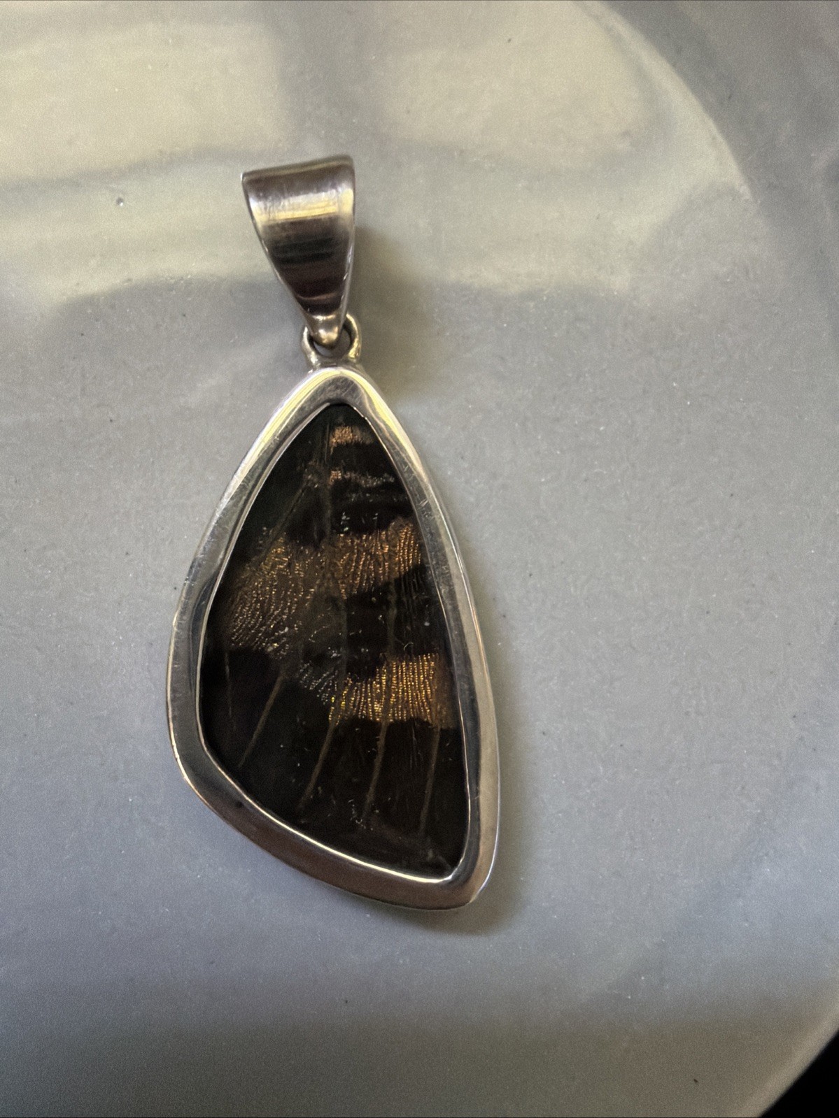 BUTTERFLY WING DOUBLE SIDED IN BEAUTIFUL 925 STERLING SILVER PENDANT