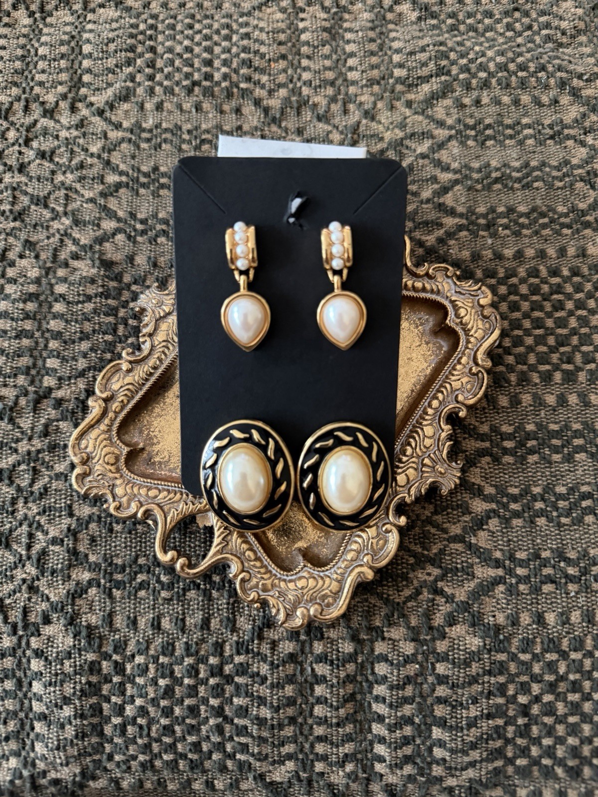 Vintage Faux Pearl Earring Set