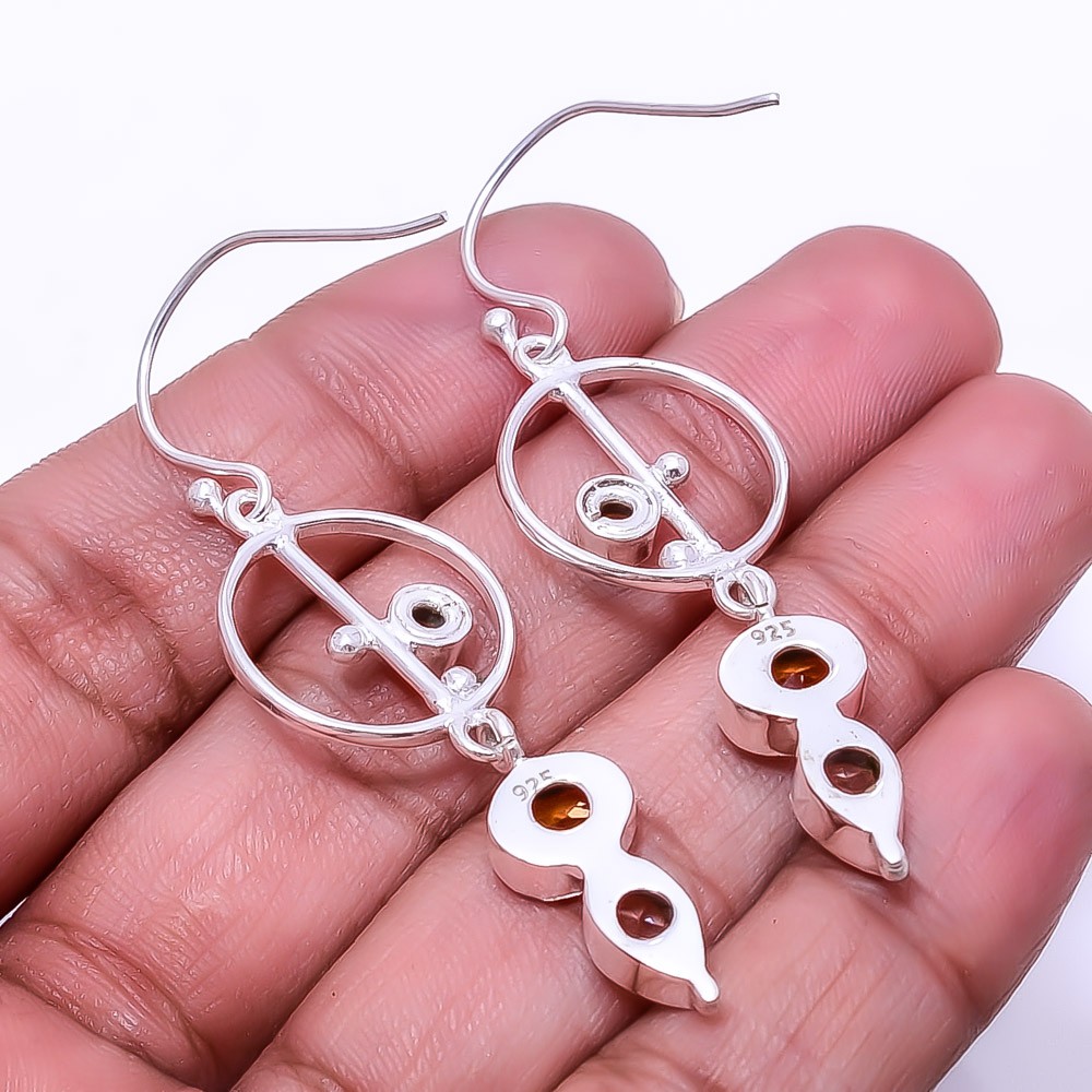 Smokey 925 Sterling Silver Handmade Earring 2.34″ E_9204_229_40, Christmas Gift