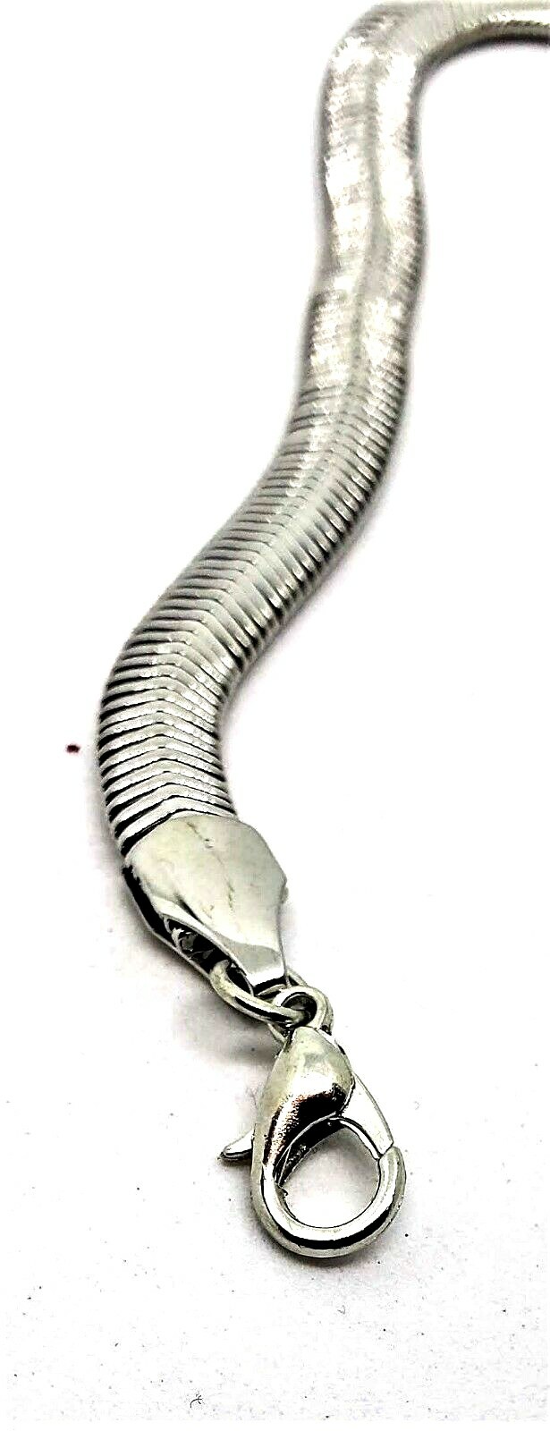 Stainless Steel Herringbone Anklet Adjustable 8″-10″ Women’s Flat Chain 5mm W