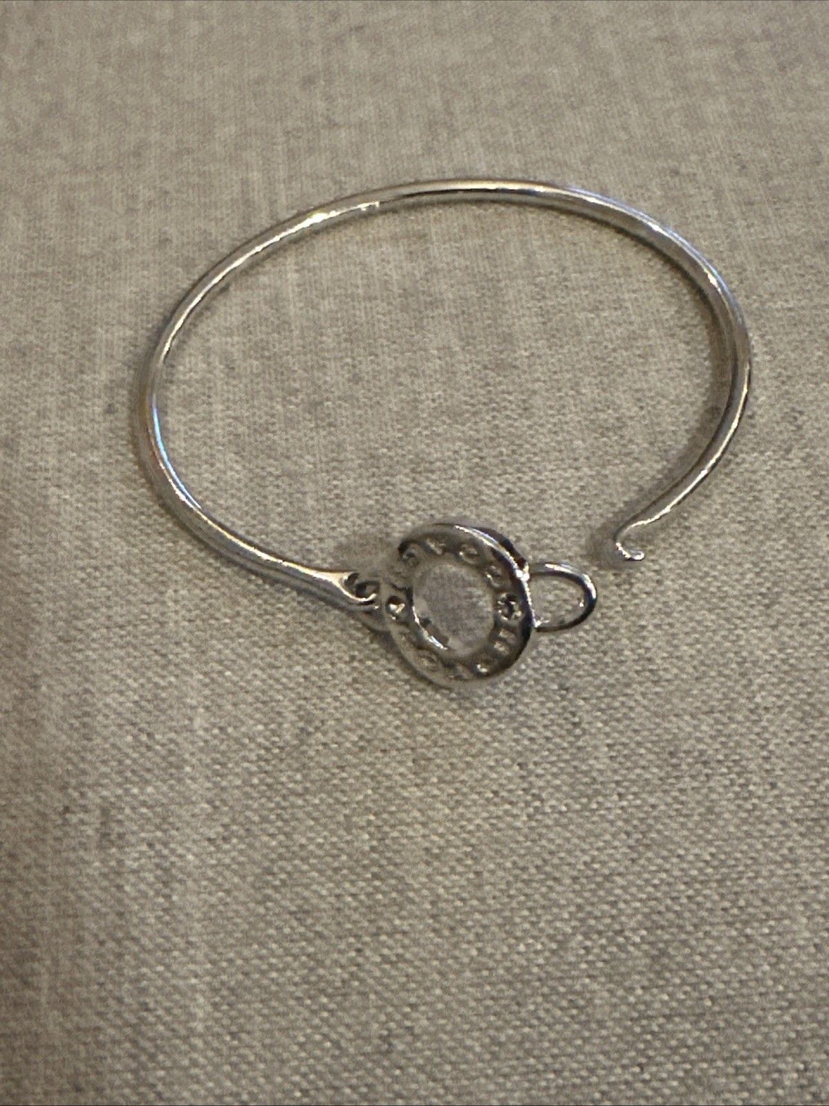 Coach Open Circle Bangle Bracelet Silver Tone NWOB