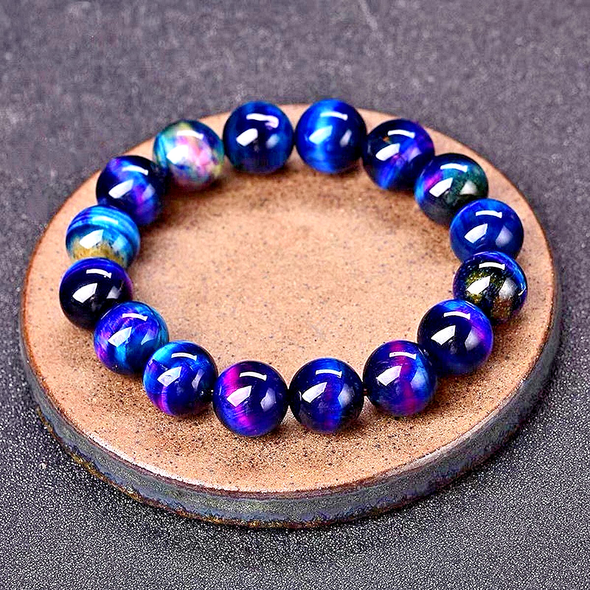 Handmade Natural Sugilite Elastic Stretch Bracelet – 8mm Round Gemstone Bead