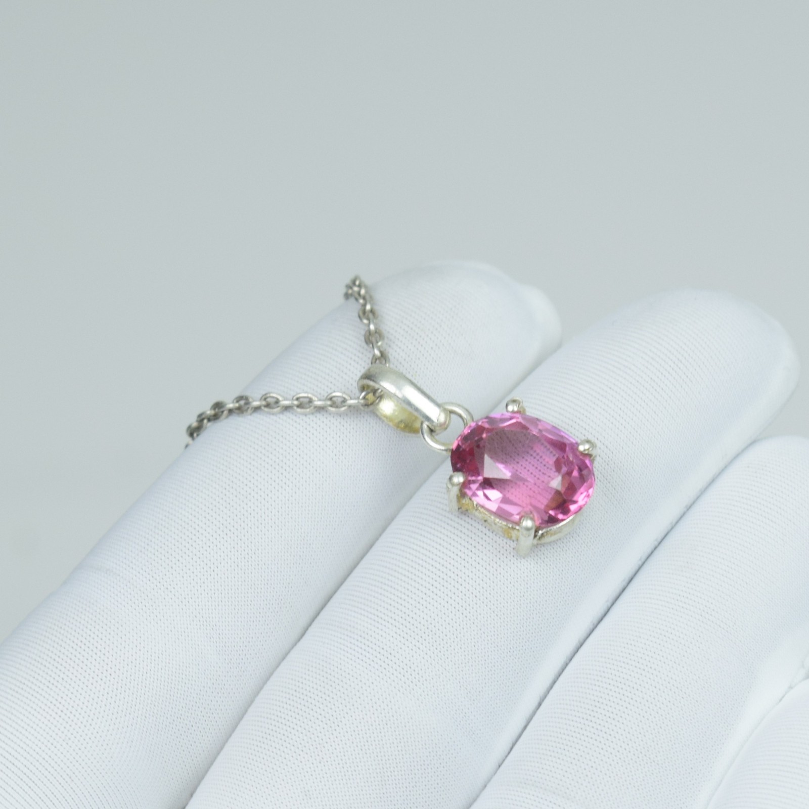 15Cts Oval Cut Pink Kunzite Necklace Jewelry, Gift For Mom Pendant Gemstone,