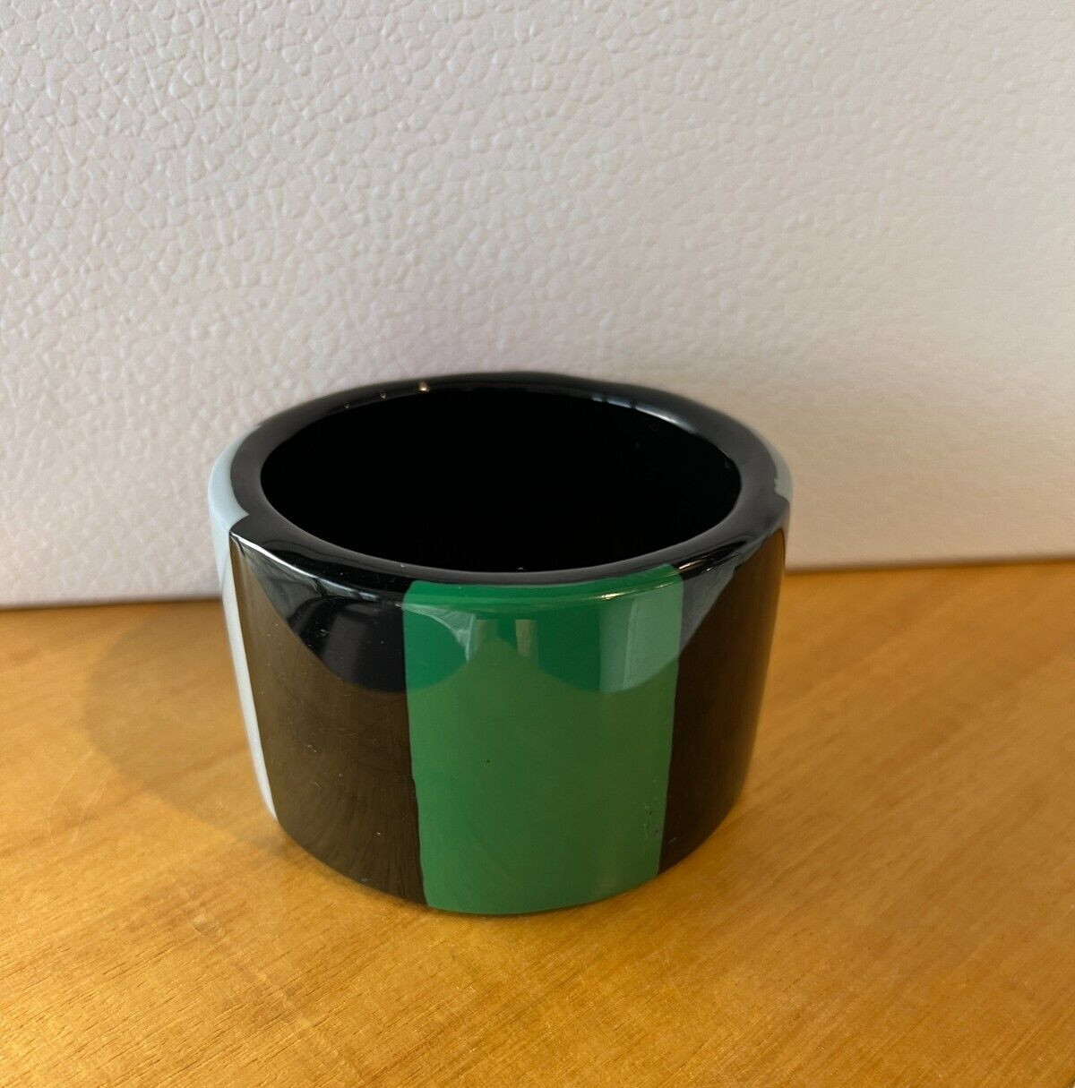 Designer Black/Pink/Green/Grey Resin Bangle, Cuff Ht:5cm, Diam:6.6cm, Dpth:0.8cm