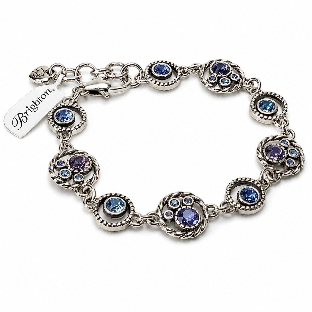 Brighton Halo Blue Purple Bracelet Beautiful Sparkle NEW