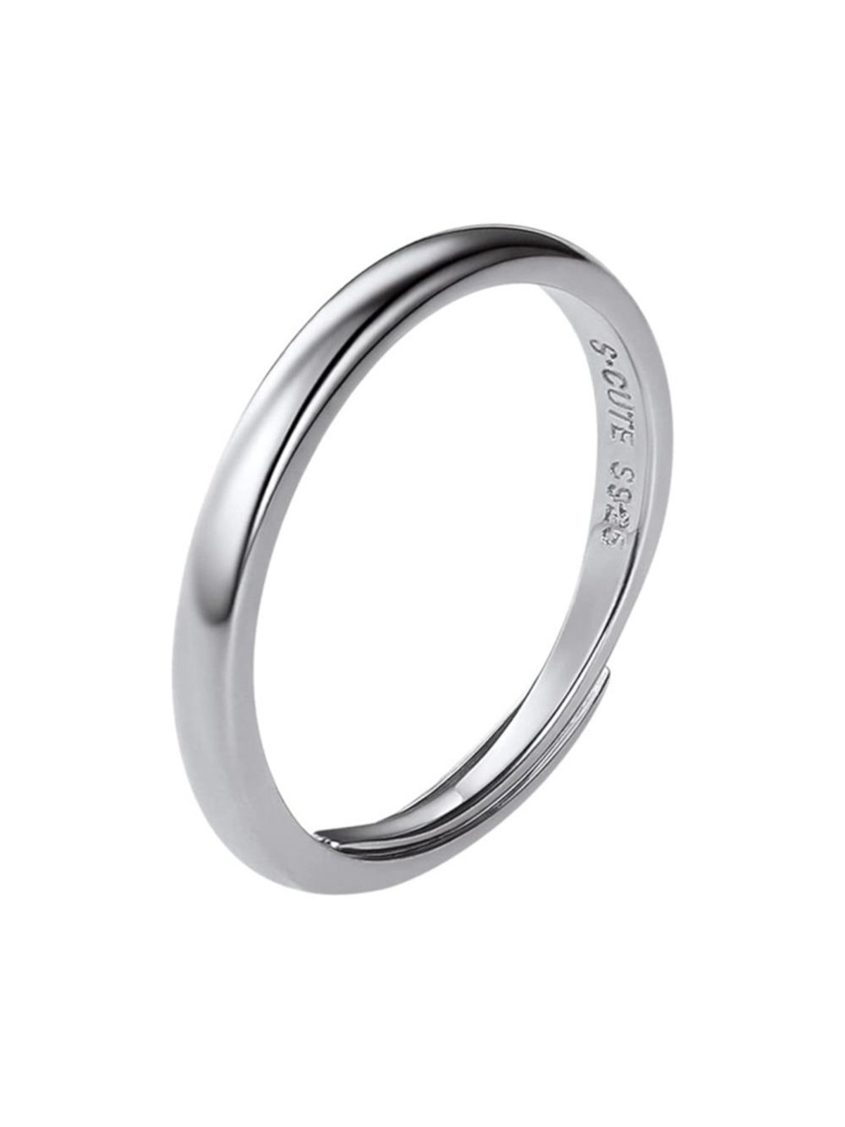 SILVERCUTE 925 Sterling Silver Classic Adjustable Stackable Ring Band