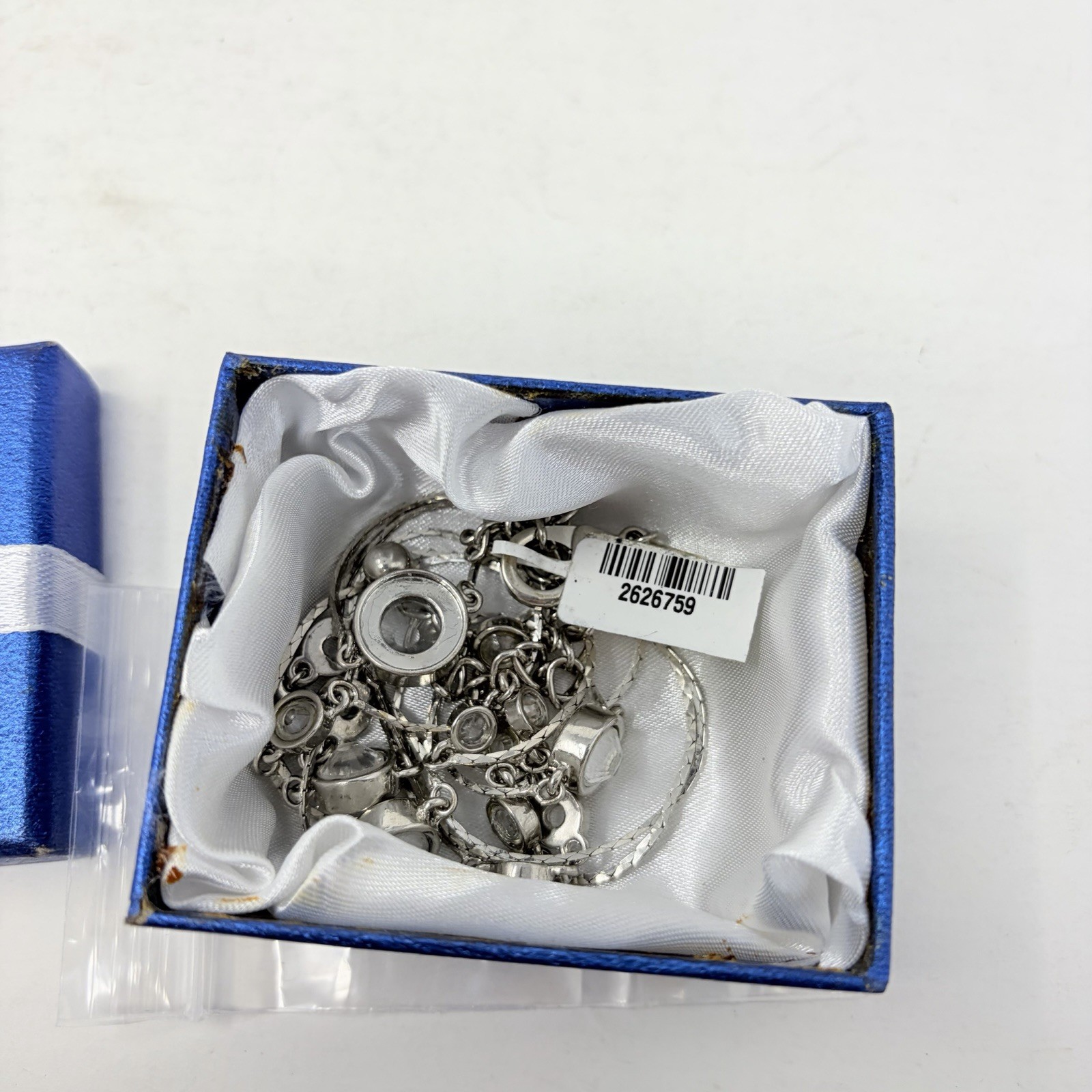 Shop LC Austrian Crystal/Glass Stainless Steel Station Necklace 40-44 in 5333
