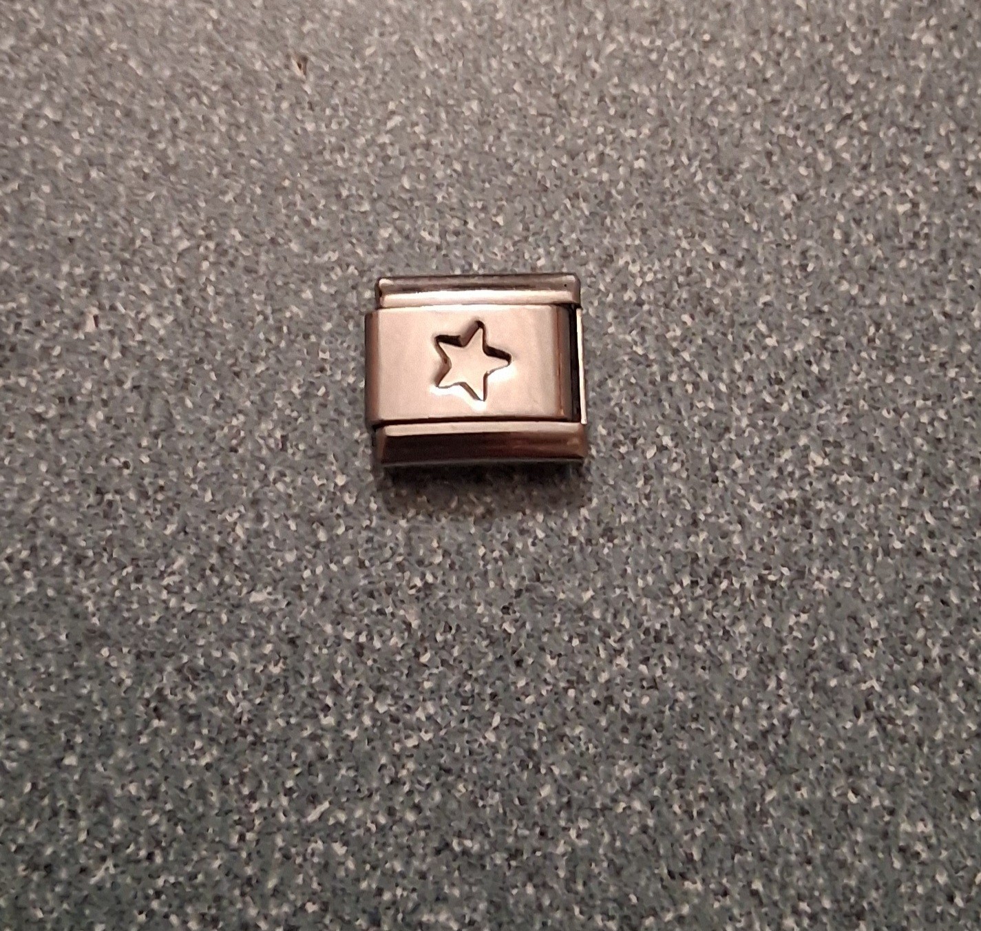 Beautiful Silver Colored Star Authentic Dolceoro Classic Italian Charm 9mm Link