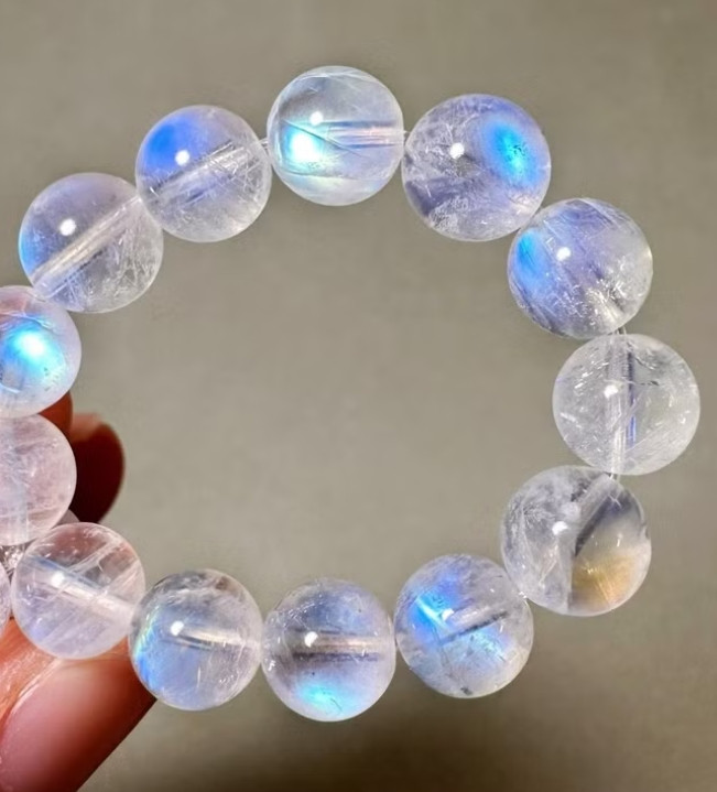 Moonstone Stone Bracelet Natural 7-8mm Gemstone Stretch Energy Bracelet Gift
