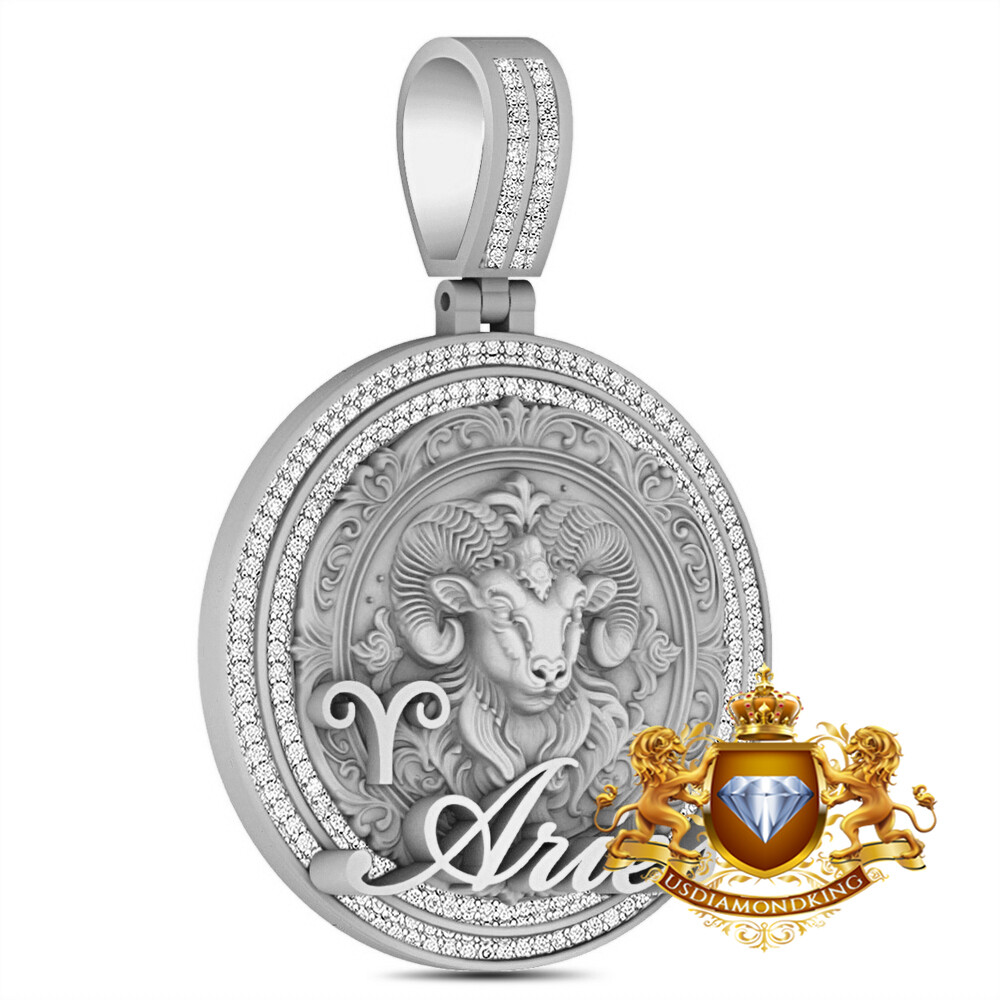 25+ Grams 3D LOOK 2.00 Cwt. Genuine Moissanite Zodiac Symbol Sign Pendant Charm