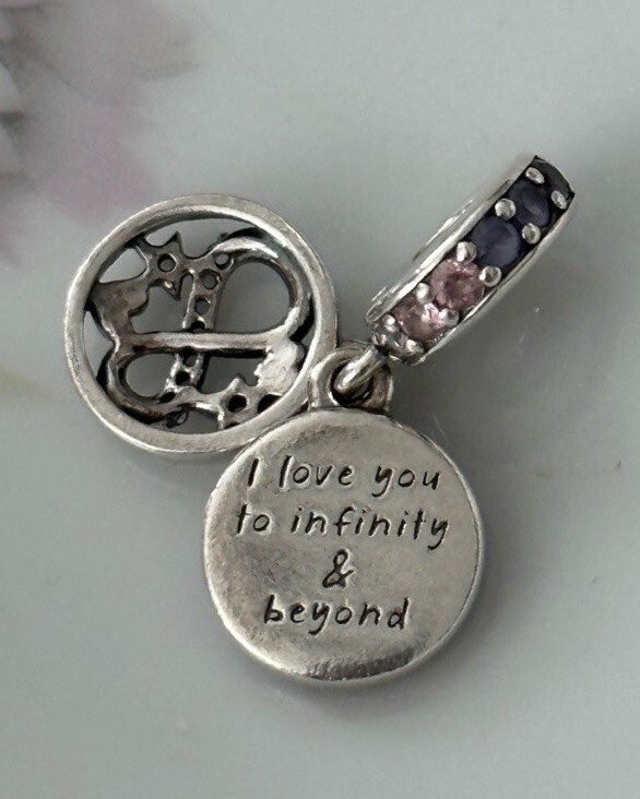 Pandora Moments Glittering Infinity Love & Stars Dangle Charm Retired
