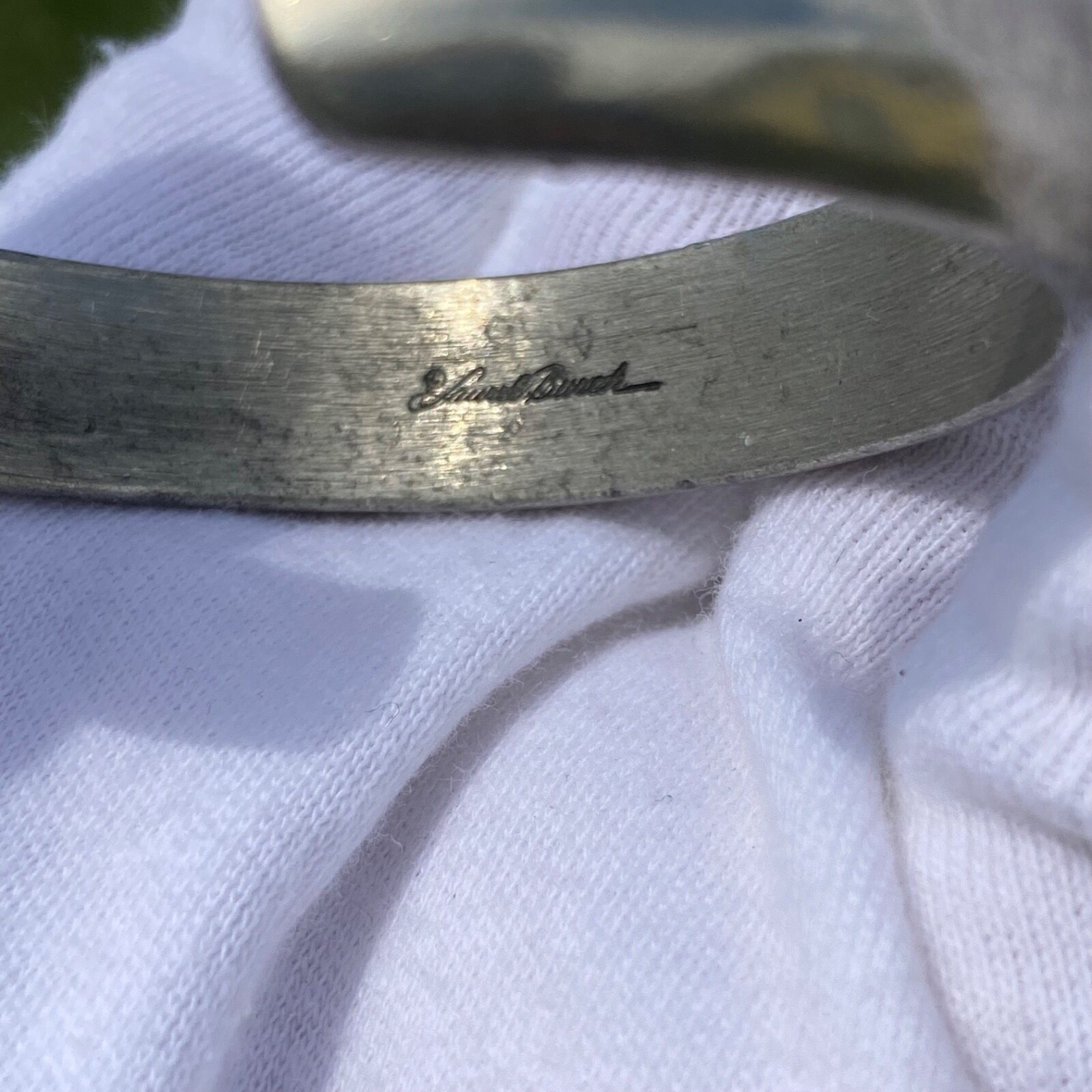 Laurel Burch Floral Cuff Bracelet Looks Like Pewter