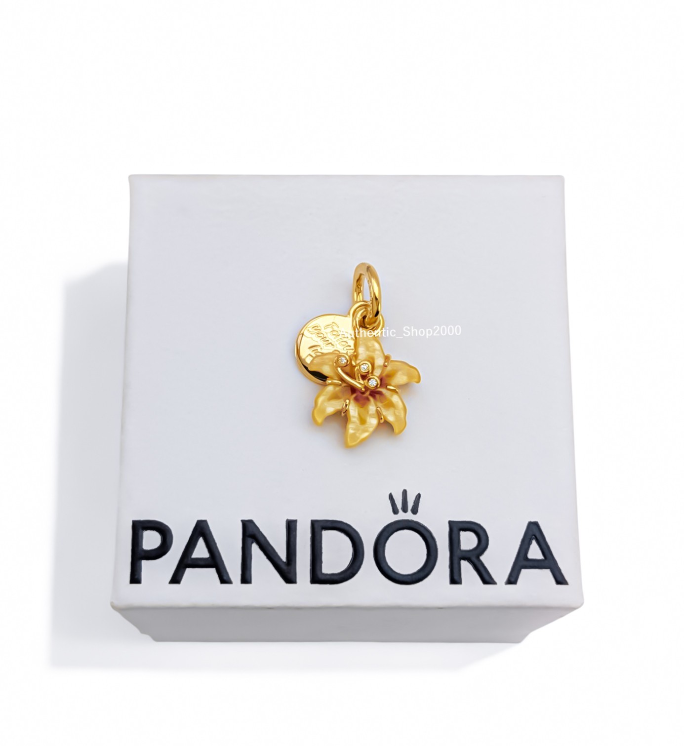 New 100% PANDORA 14k Disney Tangled Sundrop Flower Glow in Dark Charm 764020C01