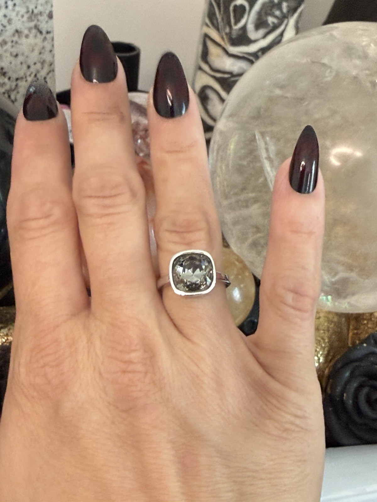 Swarovski crystal ring size 6 Cushion Cut Cocktail Ring statement ring luxe
