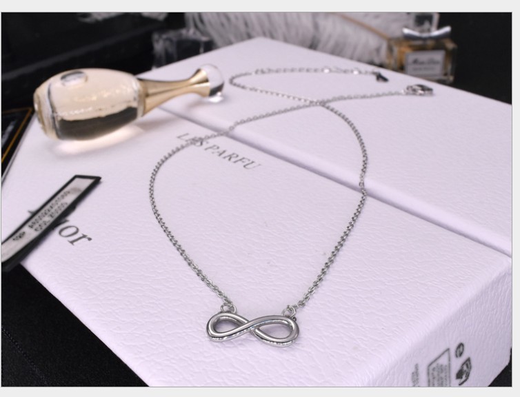 18″ Silver Rose Gold Stainless Steel Love Infinity Symbol 8 Pendant Necklace PE6