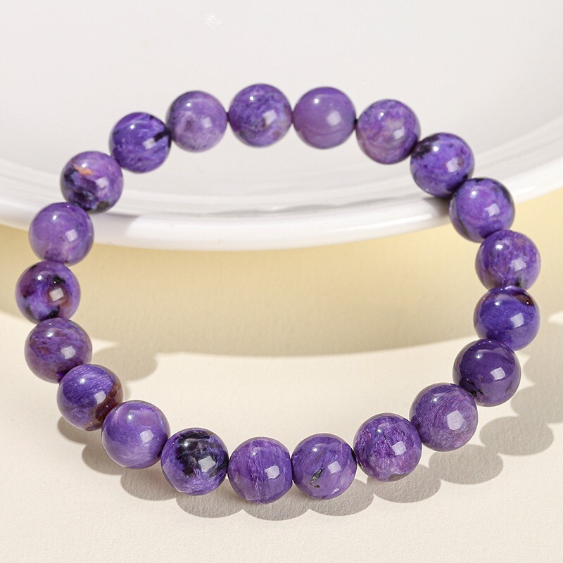 Genuine Charoite Crystal Balance Round 8MM Bead Healing Protection Bracelet Gift