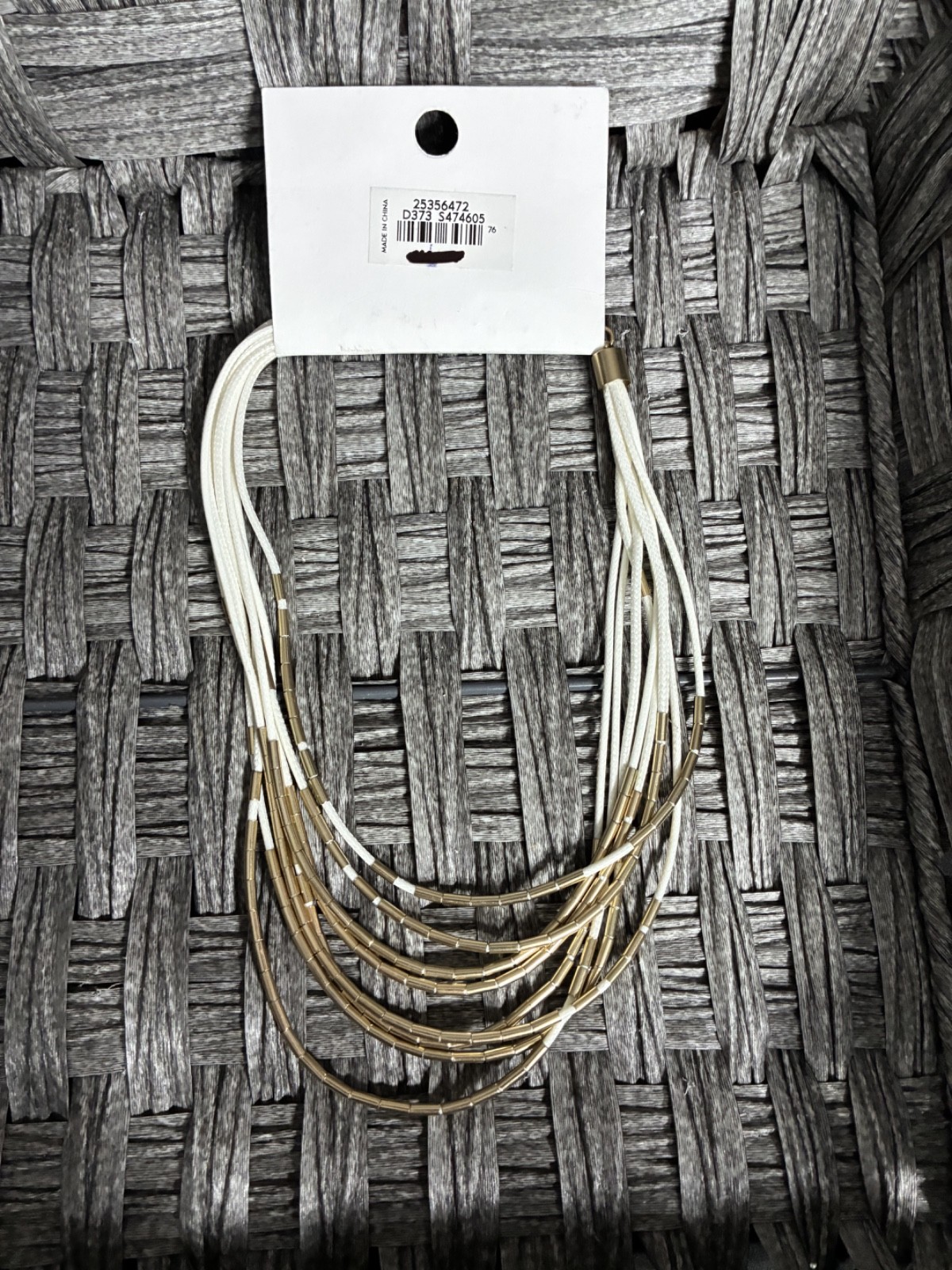 LOFT ANN TAYLOR MULTI STRAND NECKLACE GOLD TONE BAR BEADS NWT