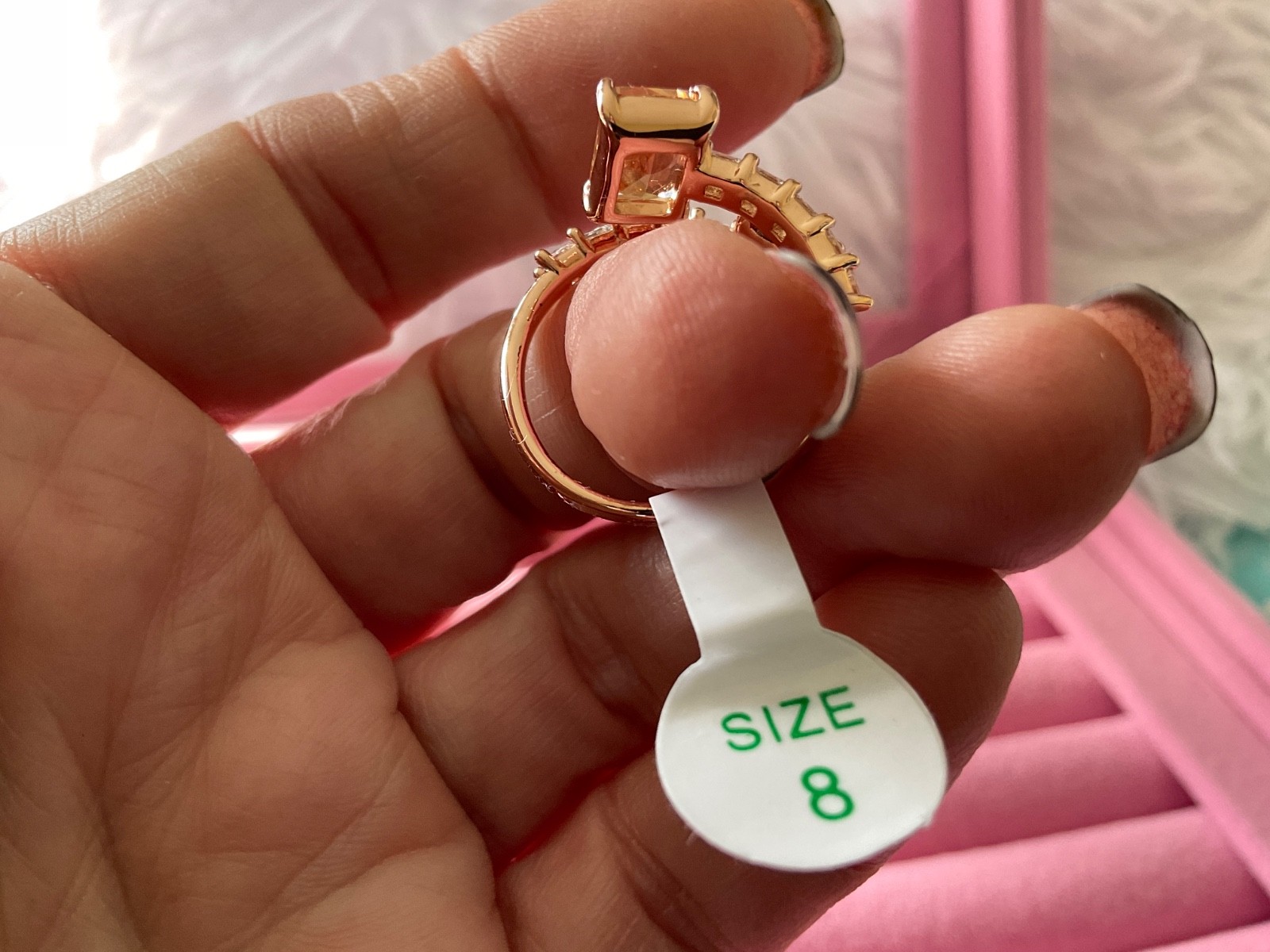LOT BP Size 8 Rose GOLD Rhodium Rose Gold Opal Green Blue Lot of 4 NEW NO 27