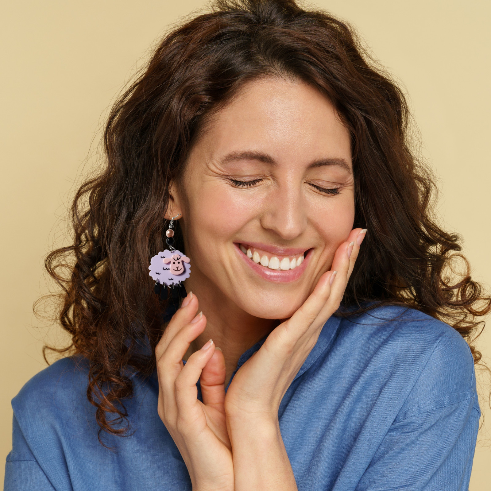 Sheep Dangle Earrings, Sheep Lover Gift, Animal Earrings, Cute Dangle Earrings