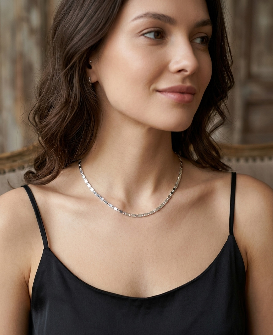 16 Inch Delicate Silver Link Chain Necklace