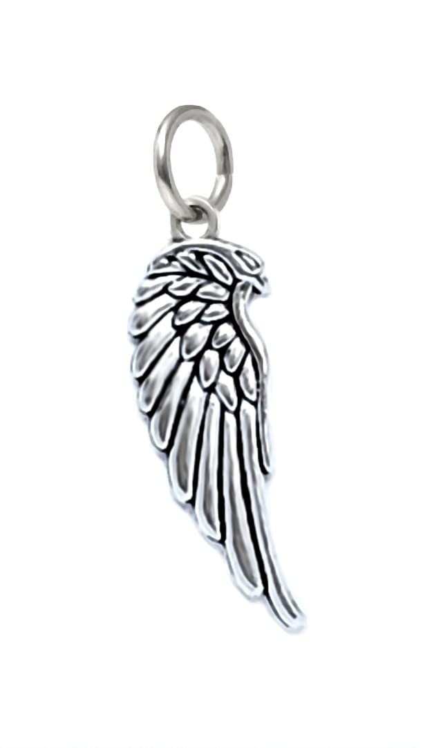 Alloy Steel Dangle Angel’s Wing Charm Pendant Necklace
