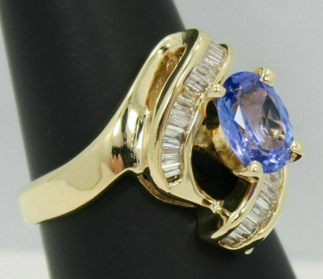 3Ct Oval Cut Simulated Tanzanite 14k Yellow Gold Plated Engagement Ring Women’s