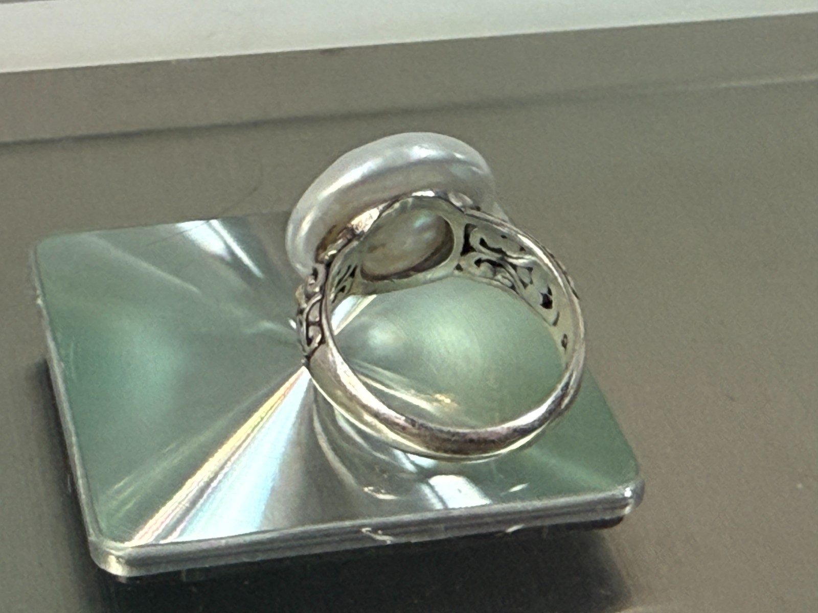 Artisan Silver 18K Gold Accented Cultured Pearl Bee Samuel B. collection, Ring 7