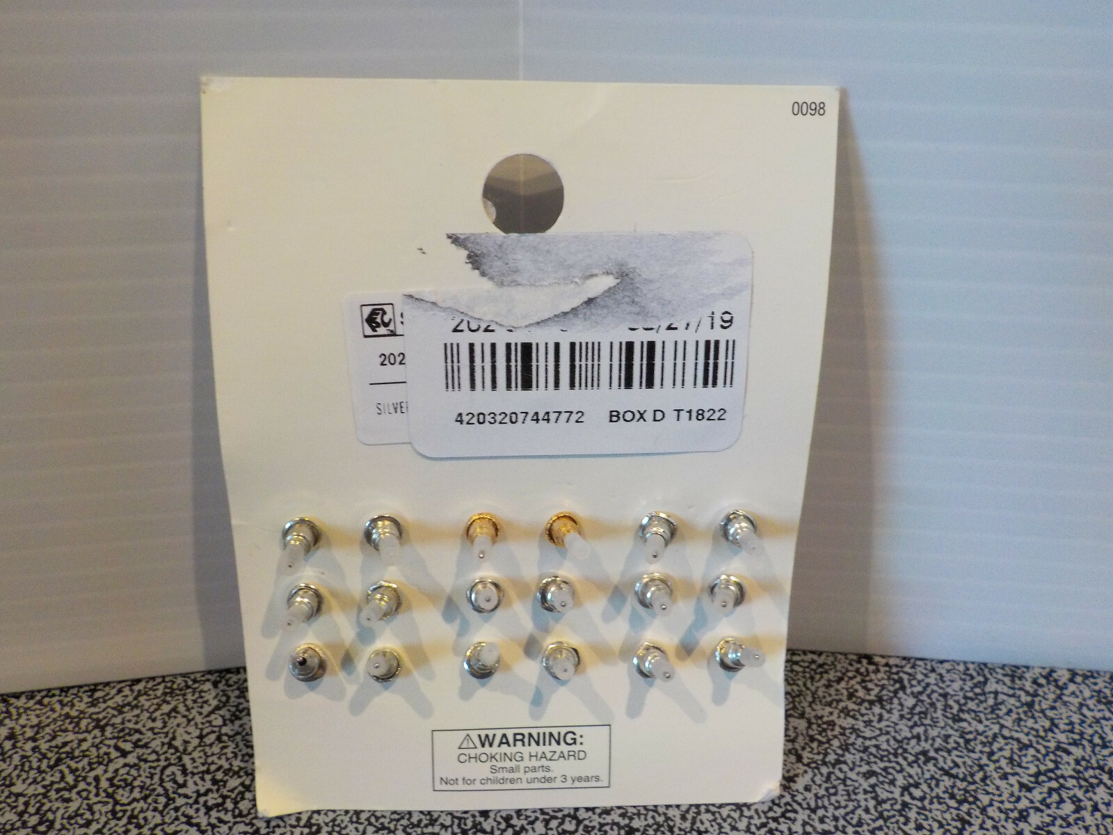 74 Sets Of Pierced Earrings Different Sizes Color & Shapes All Nickle Plated New