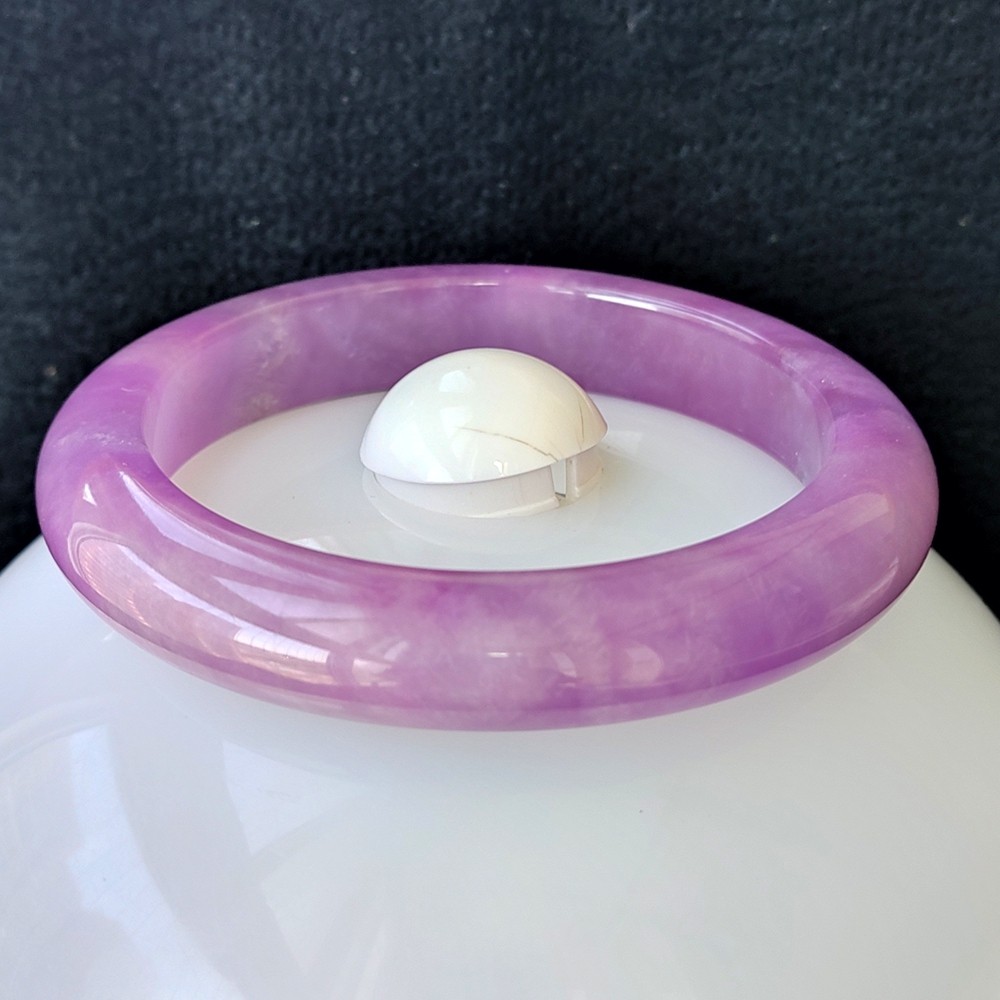 Certified Grade A 62mm Lavender Natural Burma Jade jadeite Bangle Bracelet 0441