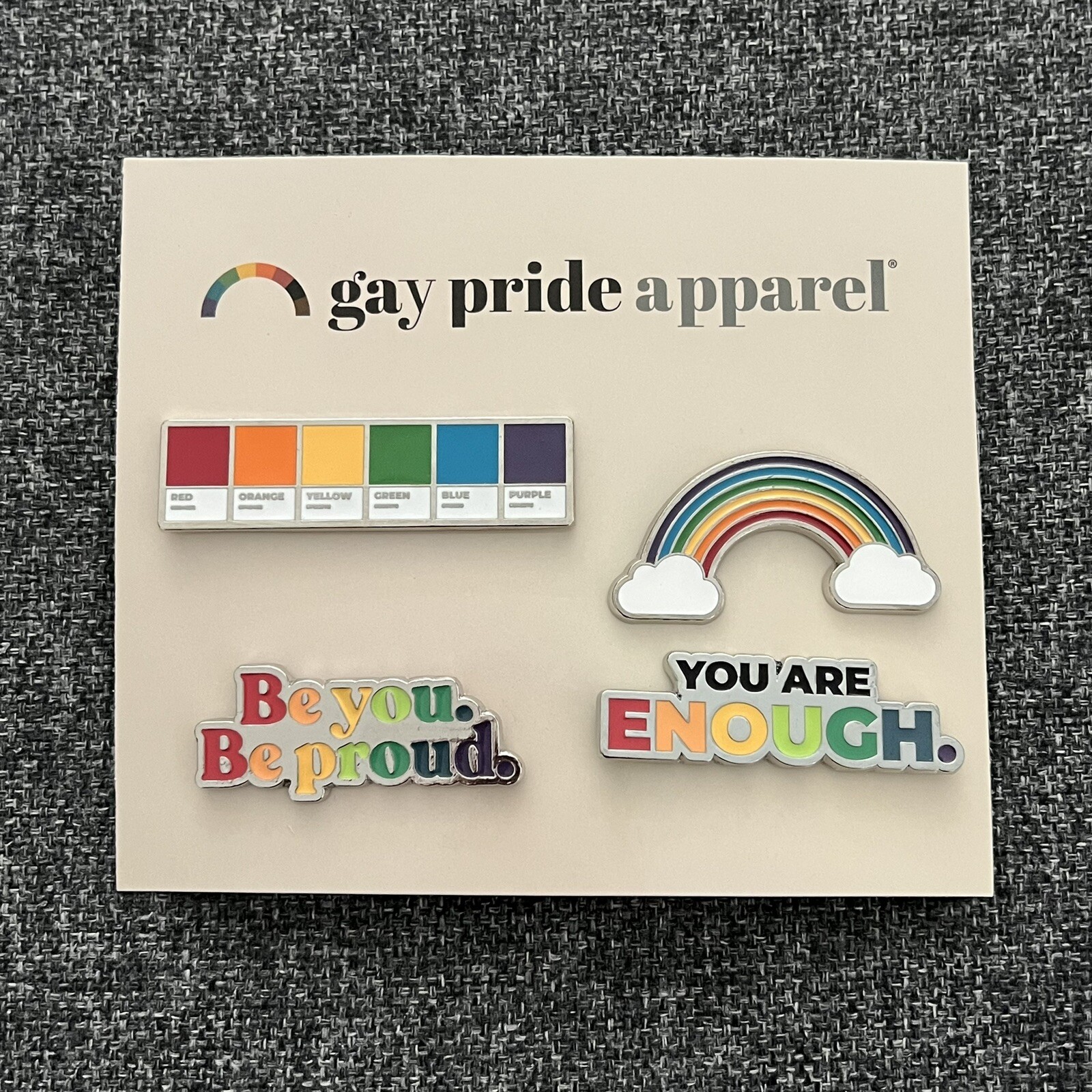Gay Pride Apparel Be You Be Proud Rainbow LGBT You Are Enough Pin Set of 4 NEW