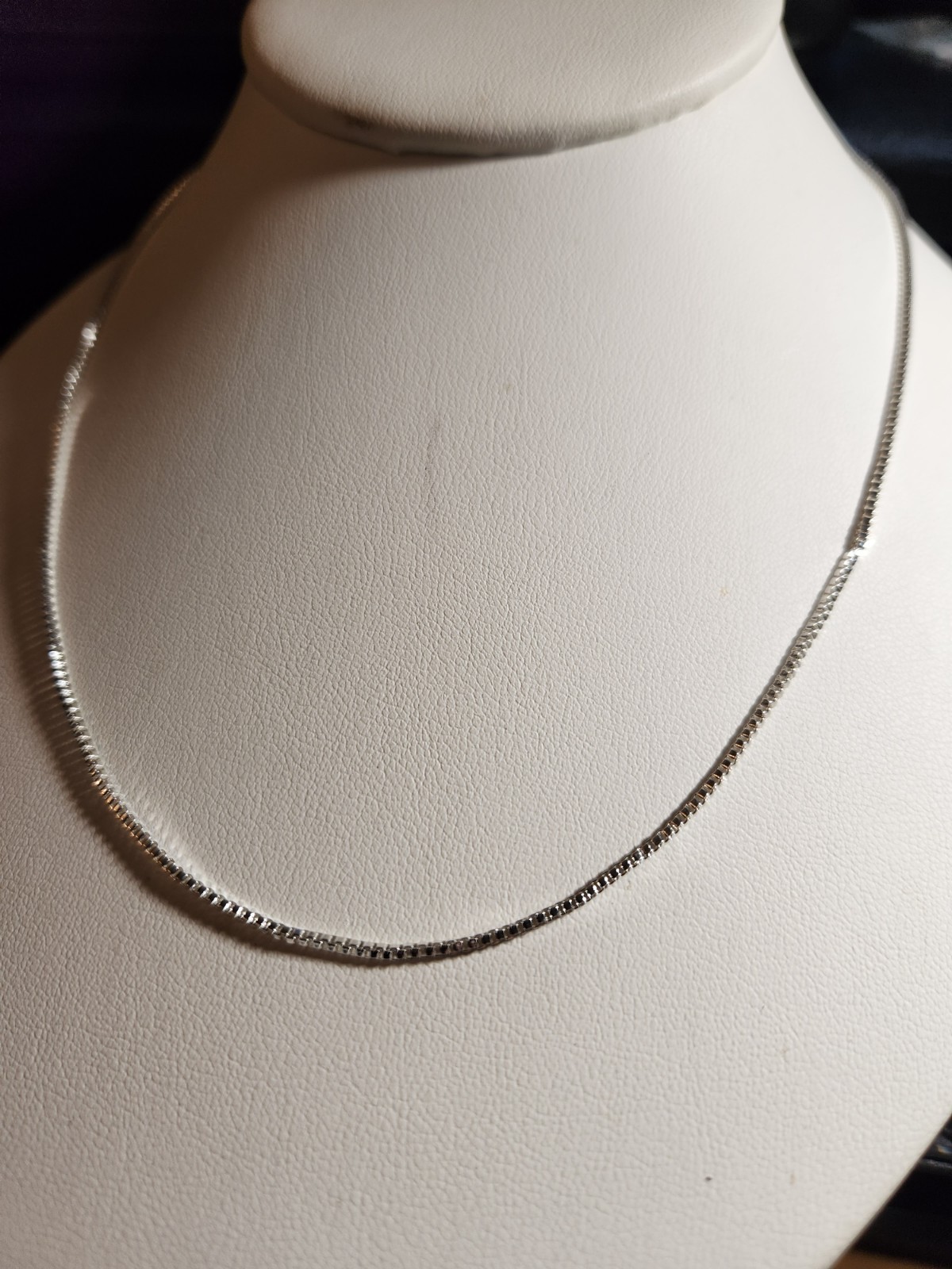1.2mm 18in Box Chain Necklace in 925 Sterling silver