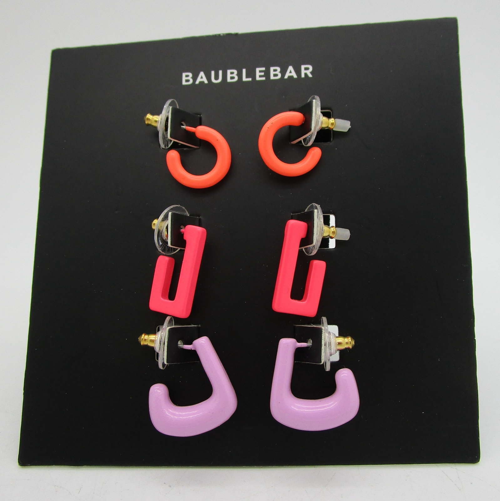 BAUBLEBAR Launa 3 Pairs Geometric Colorful Earrings Set MSRP $52.00