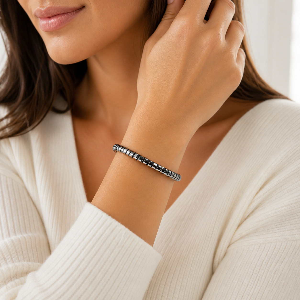 Magnetic Therapy Hematite Bracelet 8mm Beads for Men and Women 2Pack