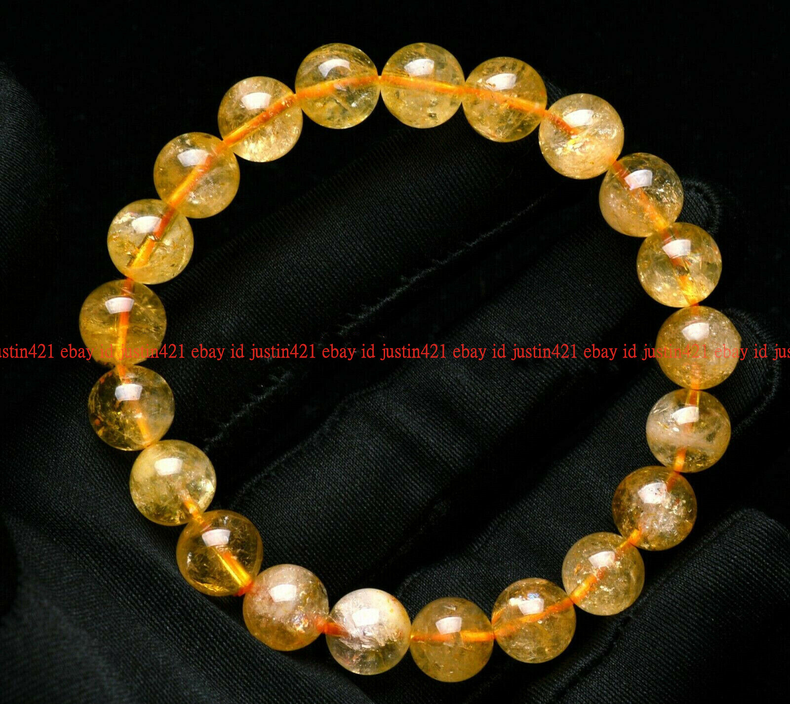 Genuine 4/6/8/10/12/14mm Natural Yellow Citrine Crystal Round Beads Bracelet AAA