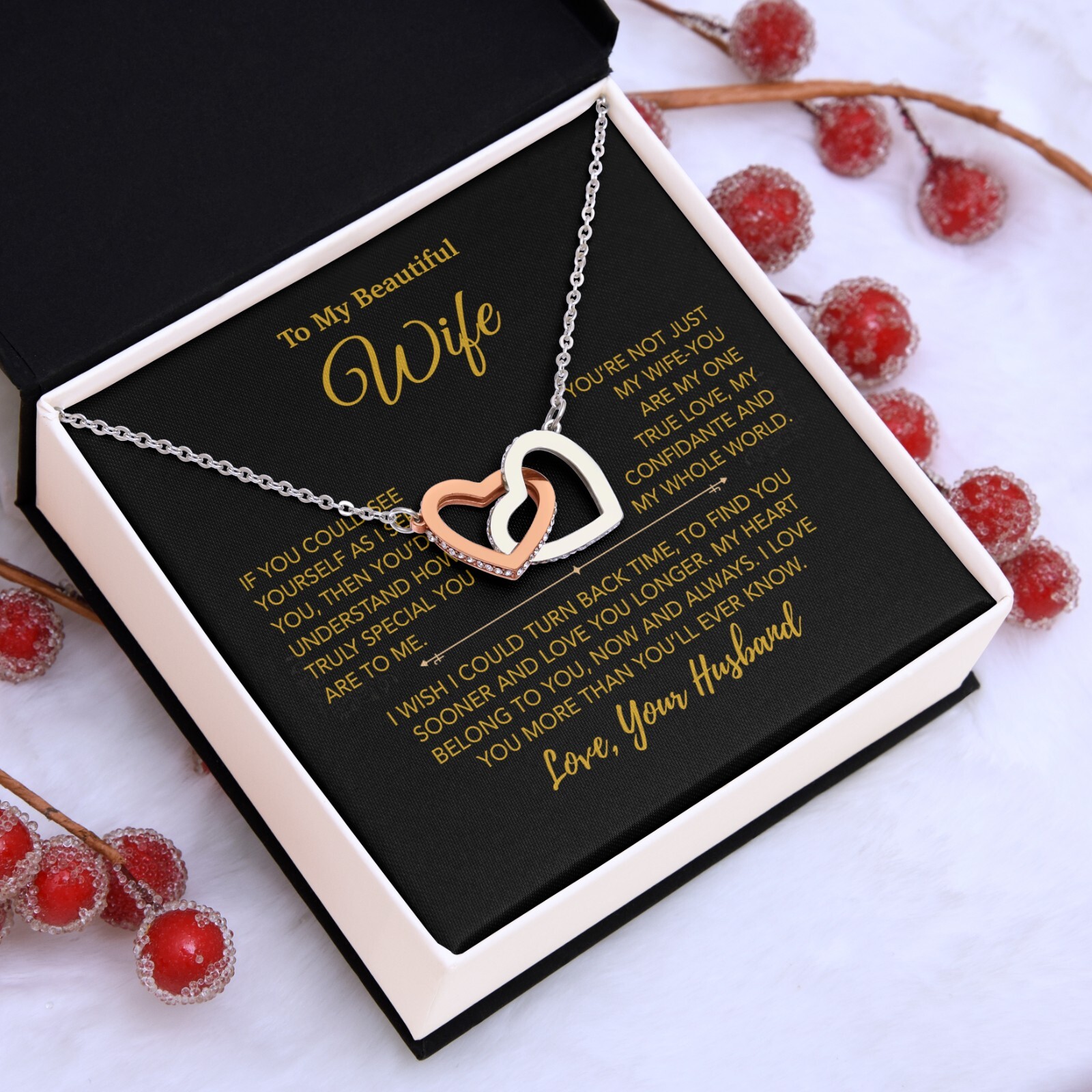 To My Wife Necklace, Vanlentines Gifts For Women, Anniversary Gift For Wife