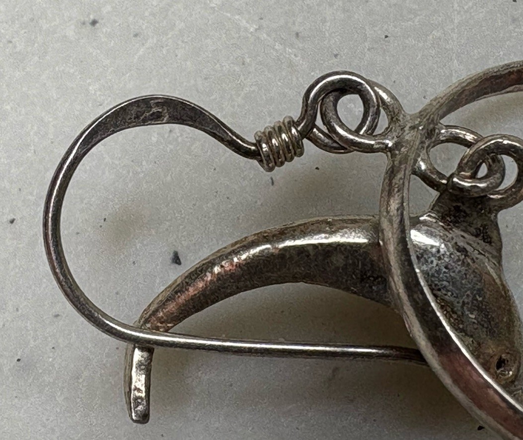 Single (1) 925 Sterling Silver Hook Dangle Dolphin Circle Earring – 4.5 Grams