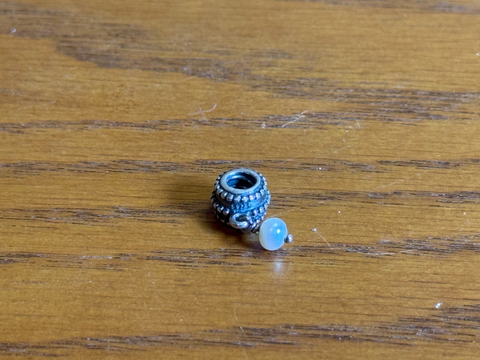 Authentic Pandora Retired Beveled Freshwater Pearl Dangle Charm P-235